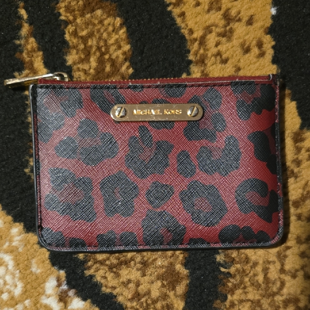 Michael Kors Red Leopard Print Wallet
